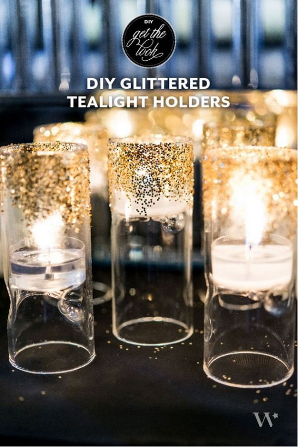 DIY Glitter Starry Night Candles.