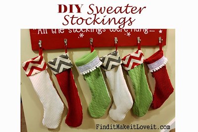 DIY Sweater Stockings from Find It, Make It, Love It.
