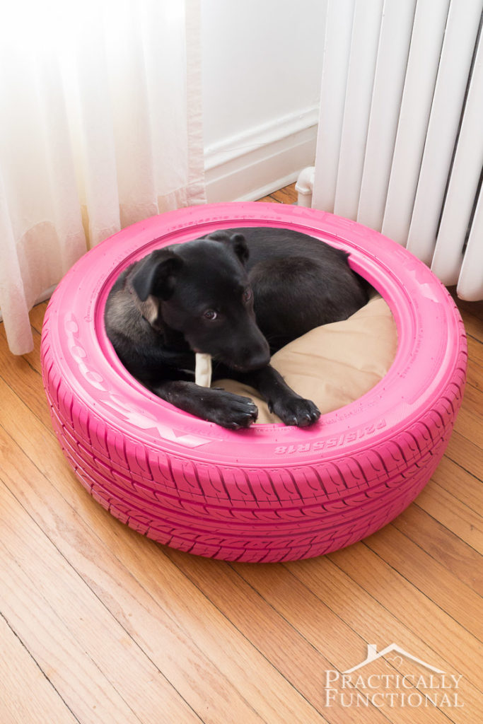 Dog Bed from a Recycled Tire.