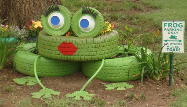 Make “Frieda La Frog” From Recycled Tires.