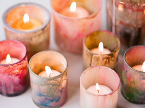 Marble Painted Votives.