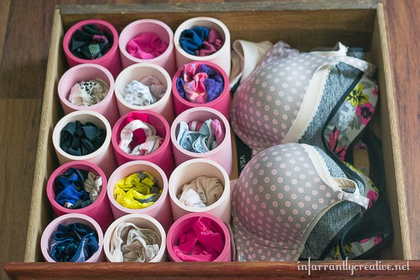Organize Your Undies with PVC Pipes.