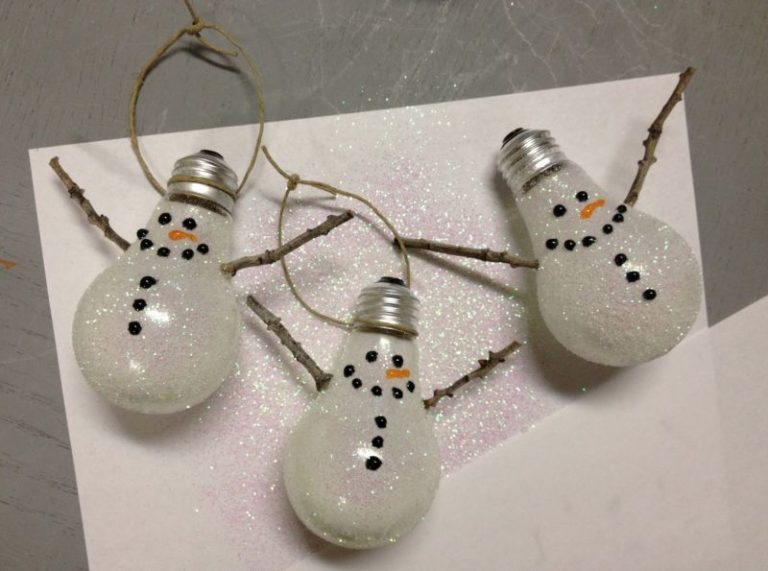 Snowman Lightbulb Ornament.