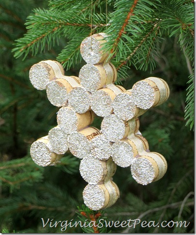 Wine Cork Snowflake Ornament.