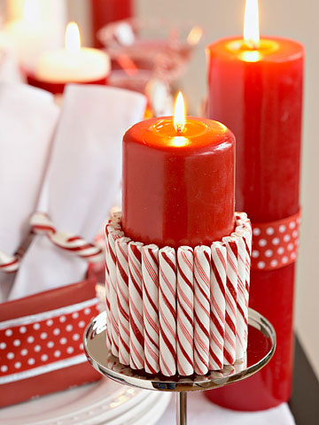 Candy cane candle cuff at Rise and Shine.