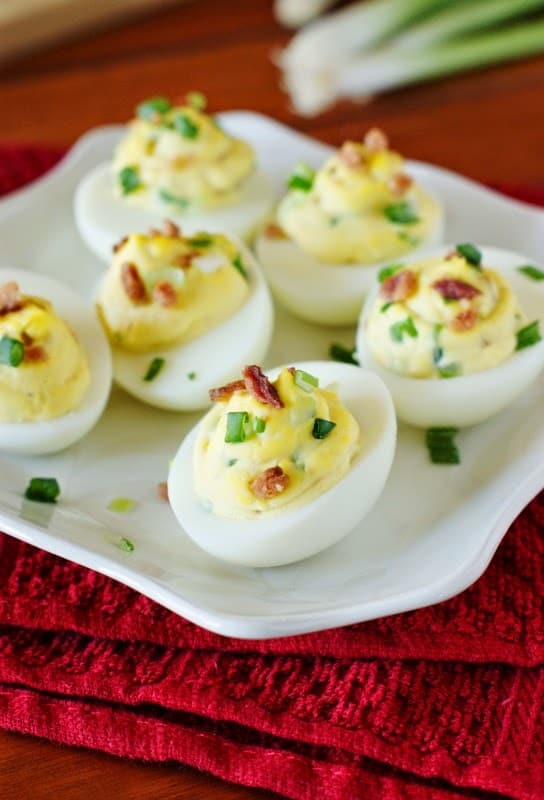 Bacon and Scallion Deviled Eggs by The Kitchen is My Playground