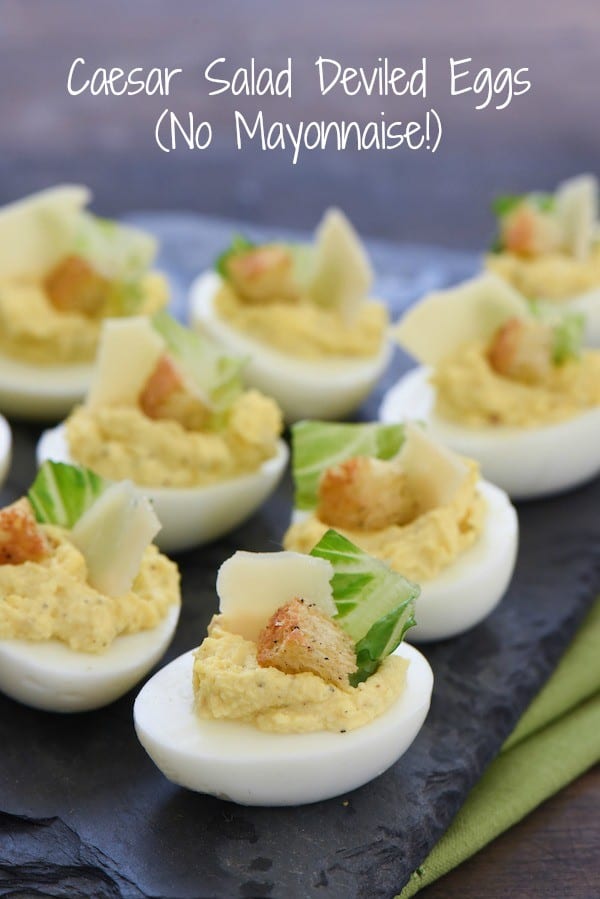 Caesar Salad Deviled Eggs by Foxes Love Lemons