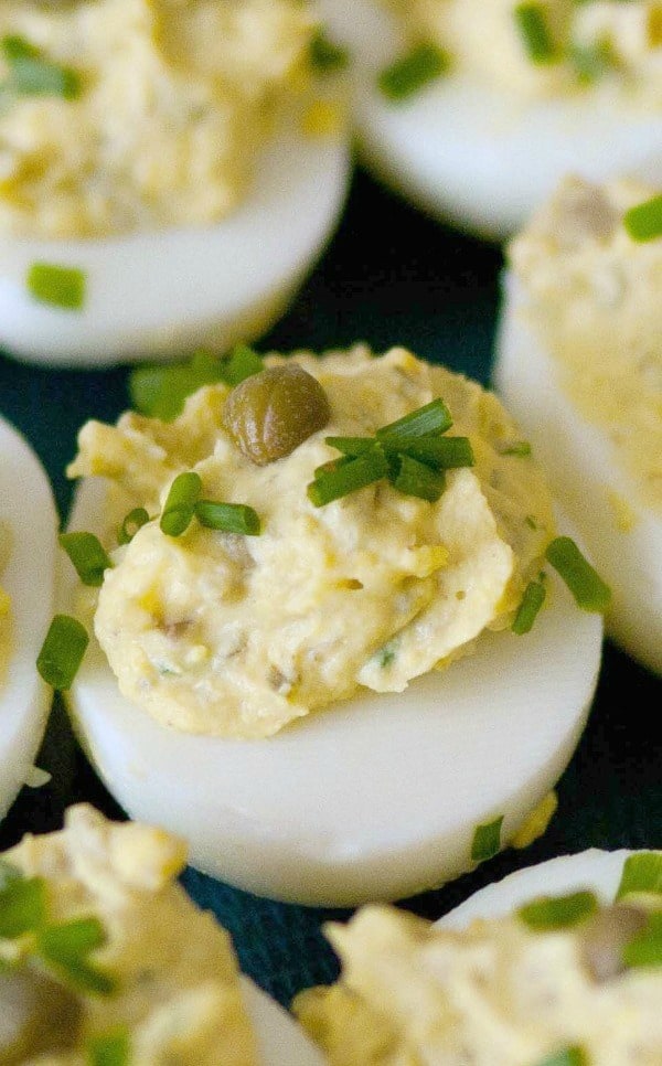 Caper Lemon Deviled Eggs by Who Needs a Cape