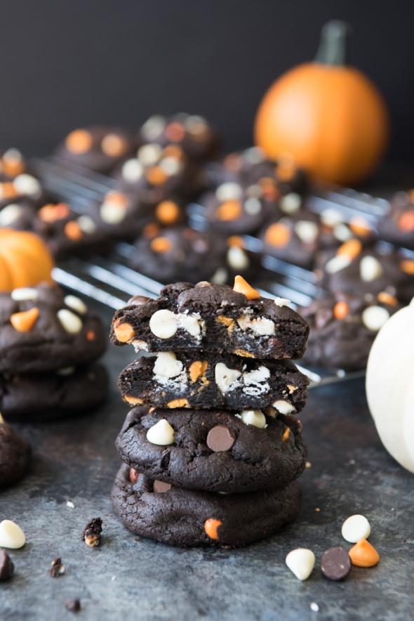 Dark Chocolate Halloween Chip Cookies from House Of Nash Eats