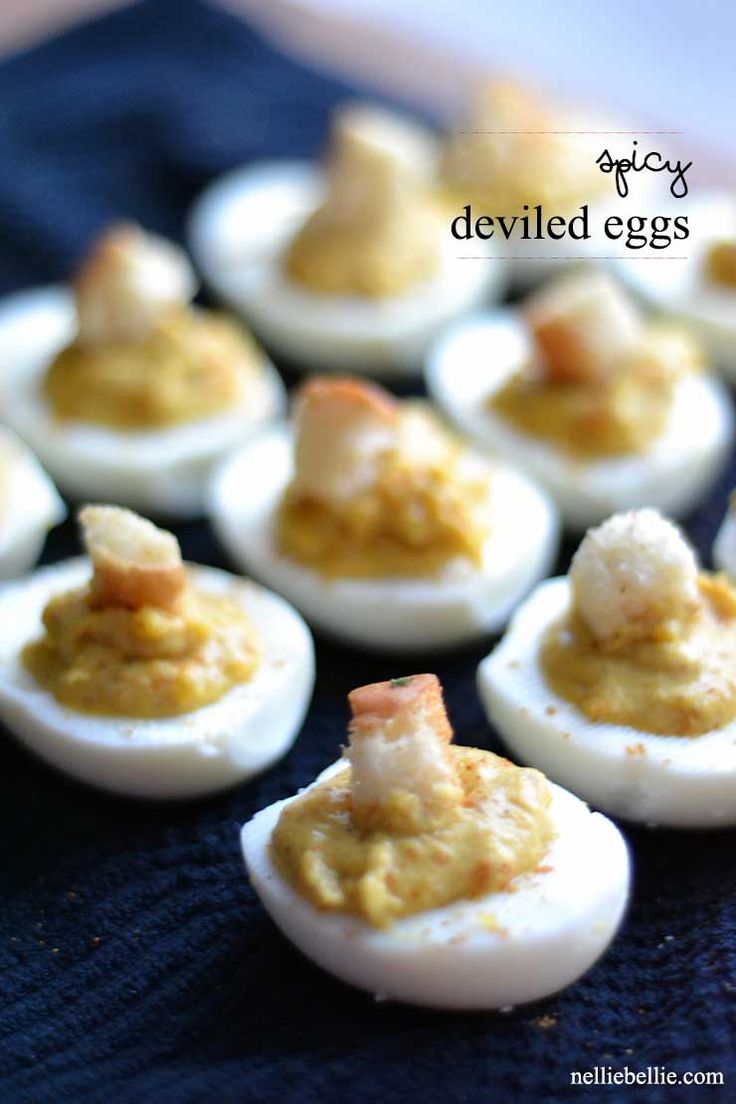 Dijon Mustard Spicy Deviled Eggs by Nellie Bellie