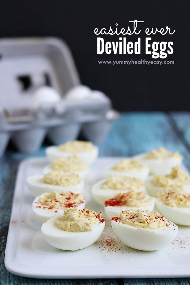 Easiest Ever Deviled Eggs by Yummy Healthy Easy