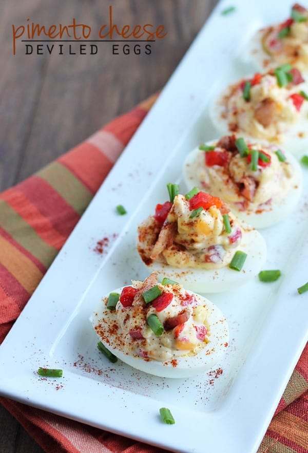 Pimento Cheese Deviled Eggs by The Blond Cook