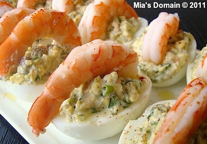 Shrimp Deviled Eggs by Mia’s Domain