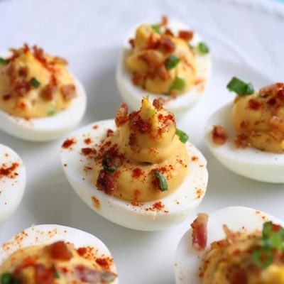 Smoky Deviled Bacon And Eggs.
