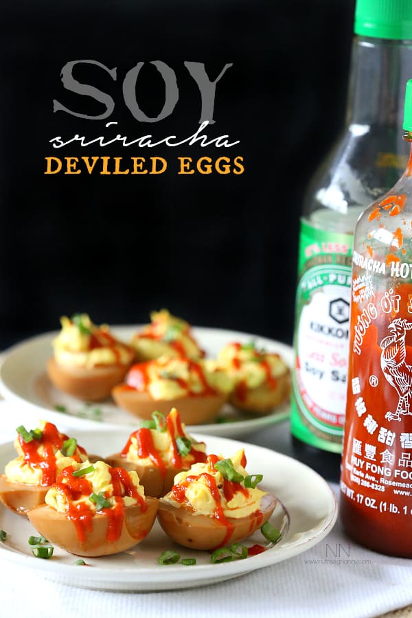 Soy Sriracha Deviled Eggs by Nutmeg Nanny
