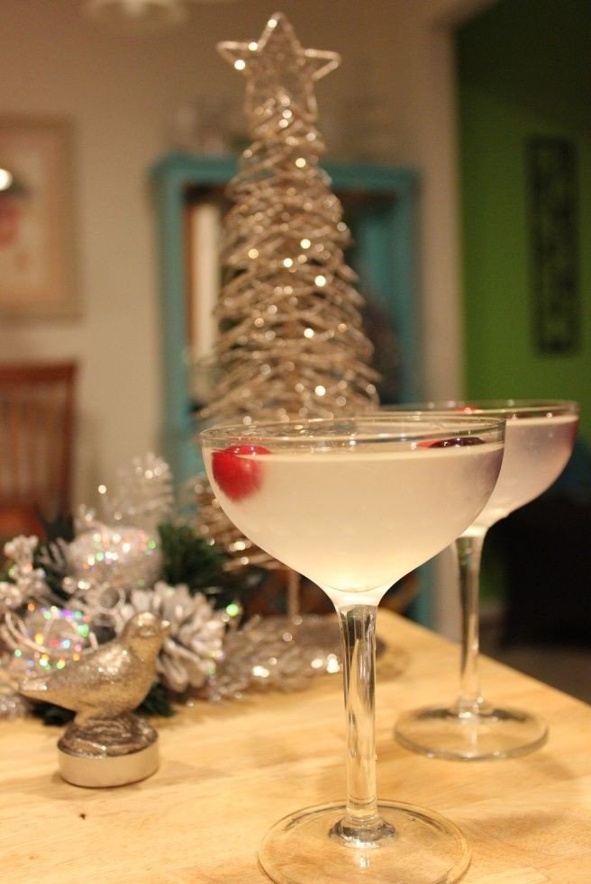 White Cranberry Martini, a Winter Wonderland Cocktail.