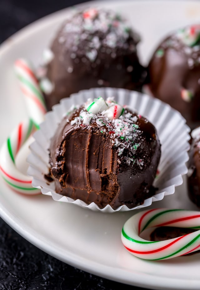 5-Ingredient Peppermint Chocolate Truffles From Baker by Nature