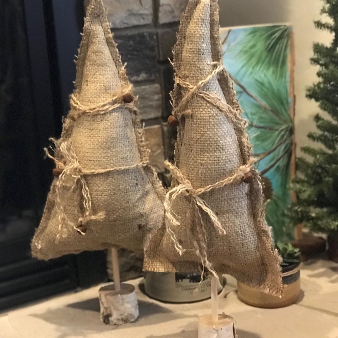 A couple of the burlap trees.
