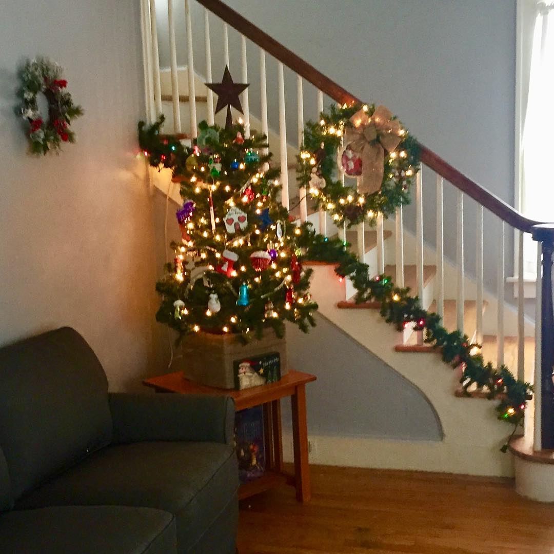 A tabletop Christmas tree lets you celebrate the season.