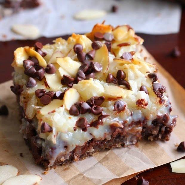 Almond Joy Magic Cookie Bars from Eat Cake for Dinner Christmas Snack Recipes