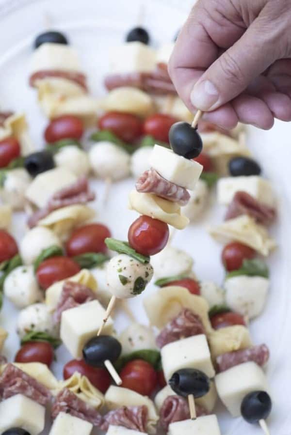 Anitpasto Skewers by Valerie’s Kitchen,  Startling Party Appetizers Recipes