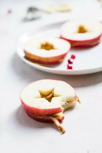 Apple & Peanut Butter Christmas Sandwiches from Healthy Little Foodies