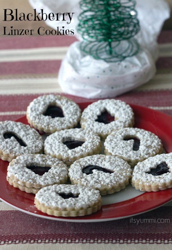 Blackberry Linzer Cookies by It’s Yummi; Freezer Christmas Cookie Recipes
