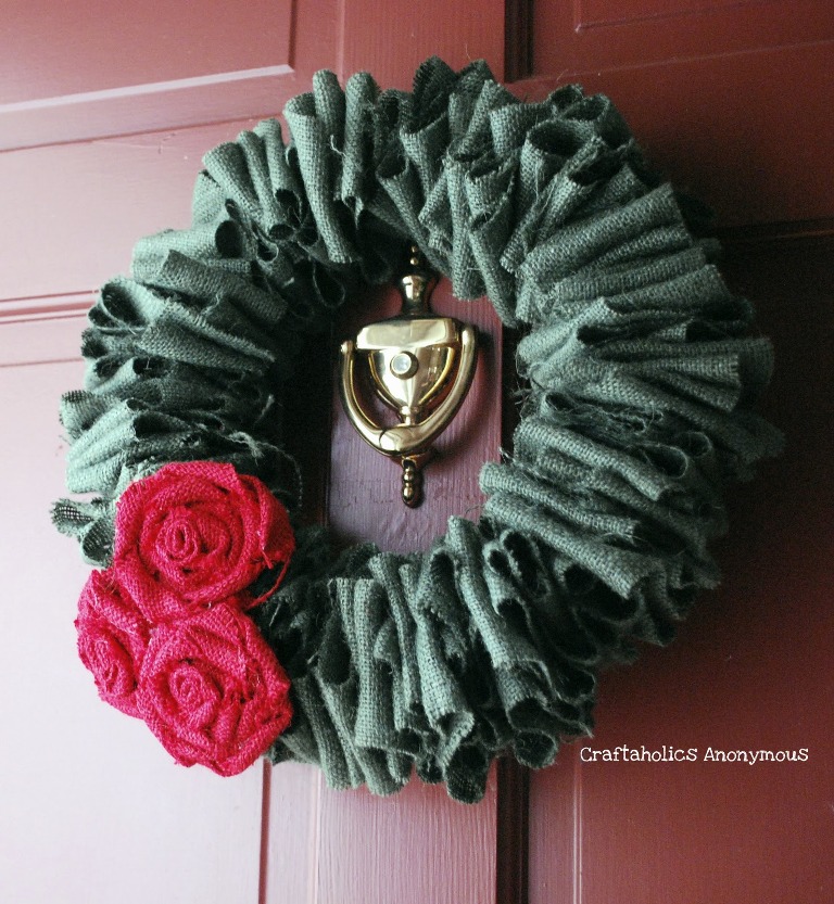 Burlap Roses Wreath.