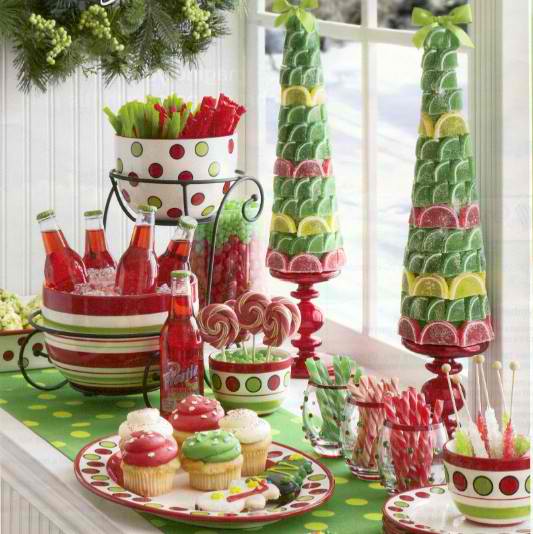 Candy Christmas Table Centerpieces.