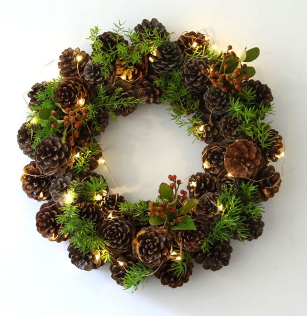 Cheerful Pinecone Wreath.
