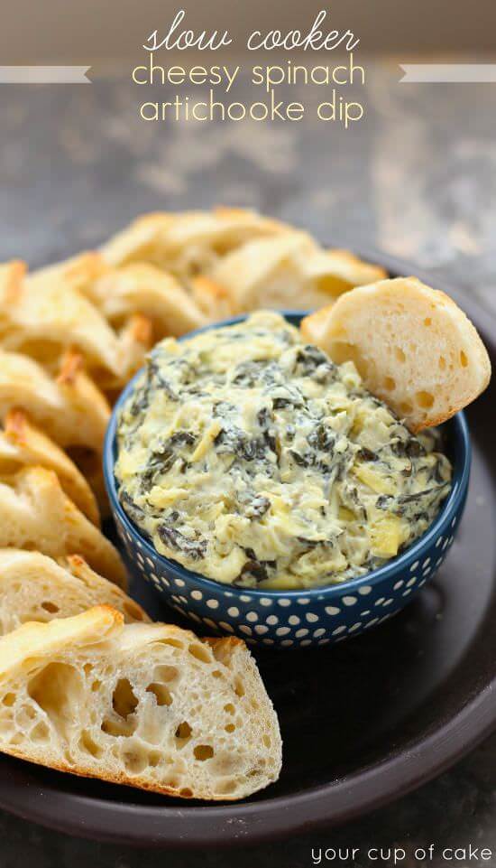 Cheesy Spinach Artichoke Dip by Your Cup of Cake