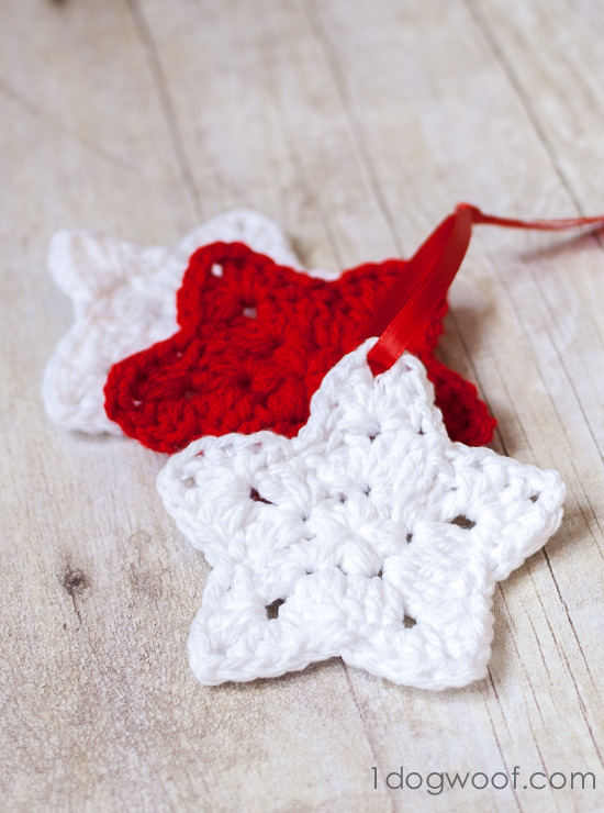 Crochet Christmas stars.