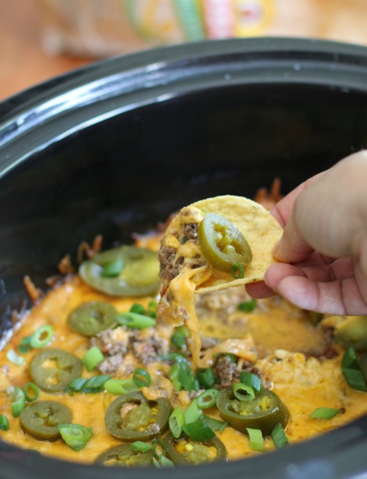 Crockpot 7 Layer Bean Dip from The Magical Slow Cooker
