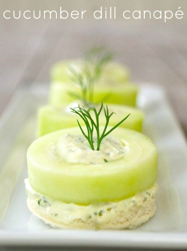 Cucumber Dill Canape by Cooking on The Weekend