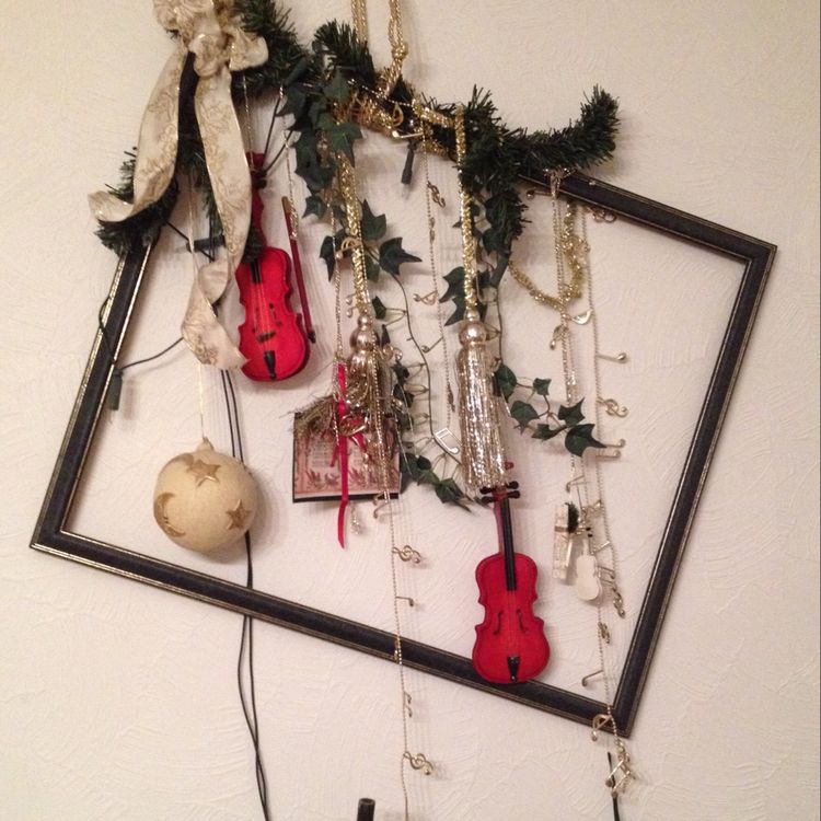 DIY Christmas Picture Frame Wreath.