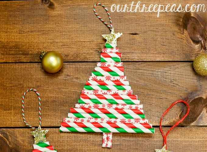 DIY Christmas tree ornaments from Our Three Peas