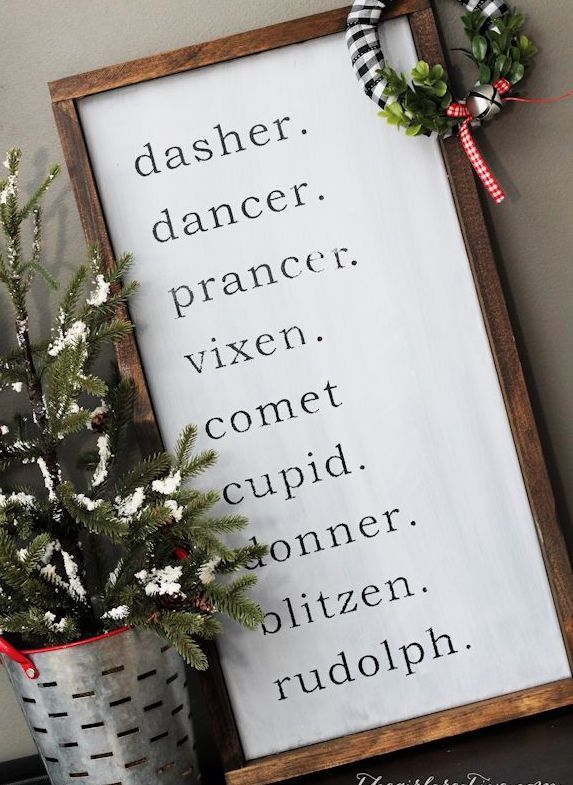 DIY Reindeer Names Sign.