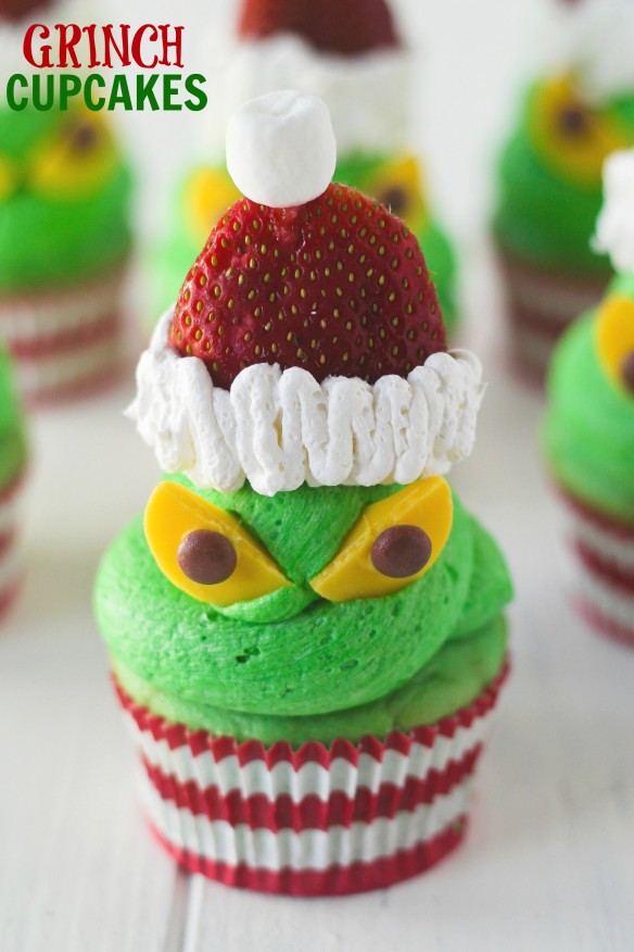 Easy Grinch Cupcakes from Confessions of a Cookbook Queen