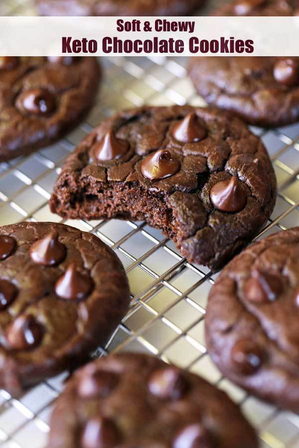 Easy Keto Chocolate Chocolate Chip Cookies by Healthy Recipes Blog