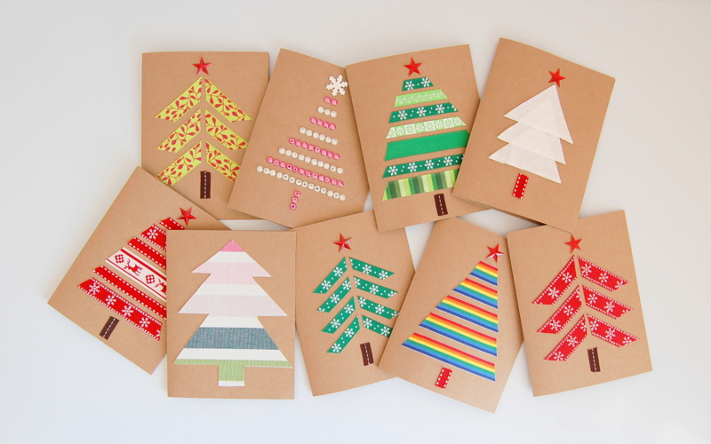 Fabric Christmas Cards.