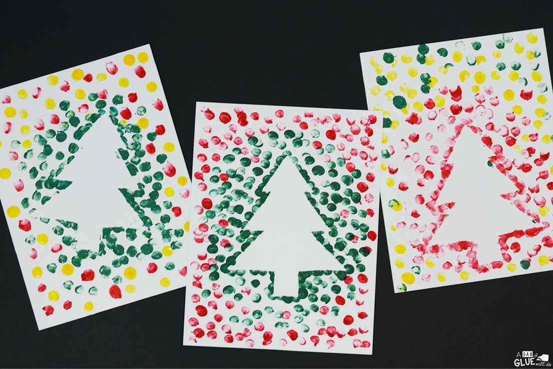 Fingerprints Christmas Tree Card by A Dab of Glue Will Do