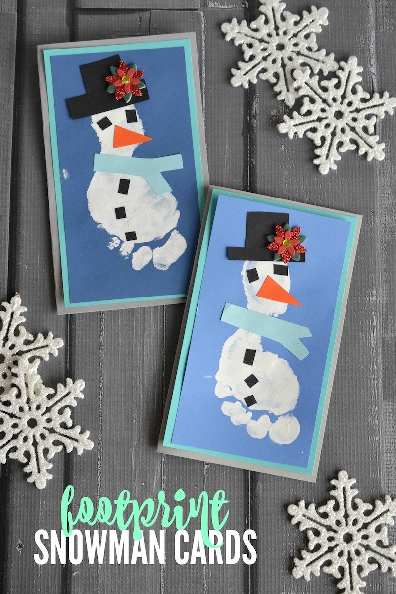 Footprint snowman cards.