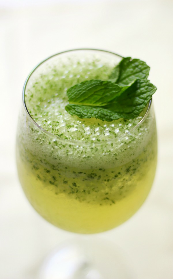 Frosty Coconut Mint Green Tea Mocktail from Strength & Sunshine