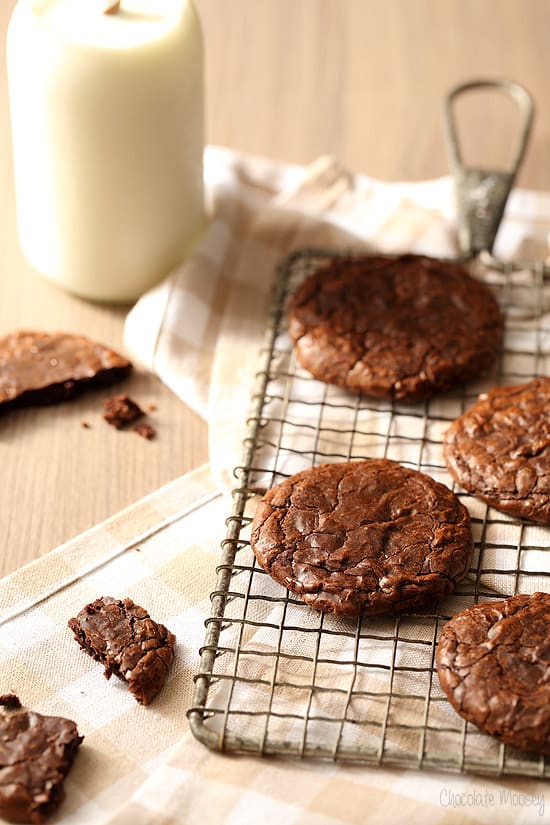Fudgy Brownie Cookies by Chocolate Moosey