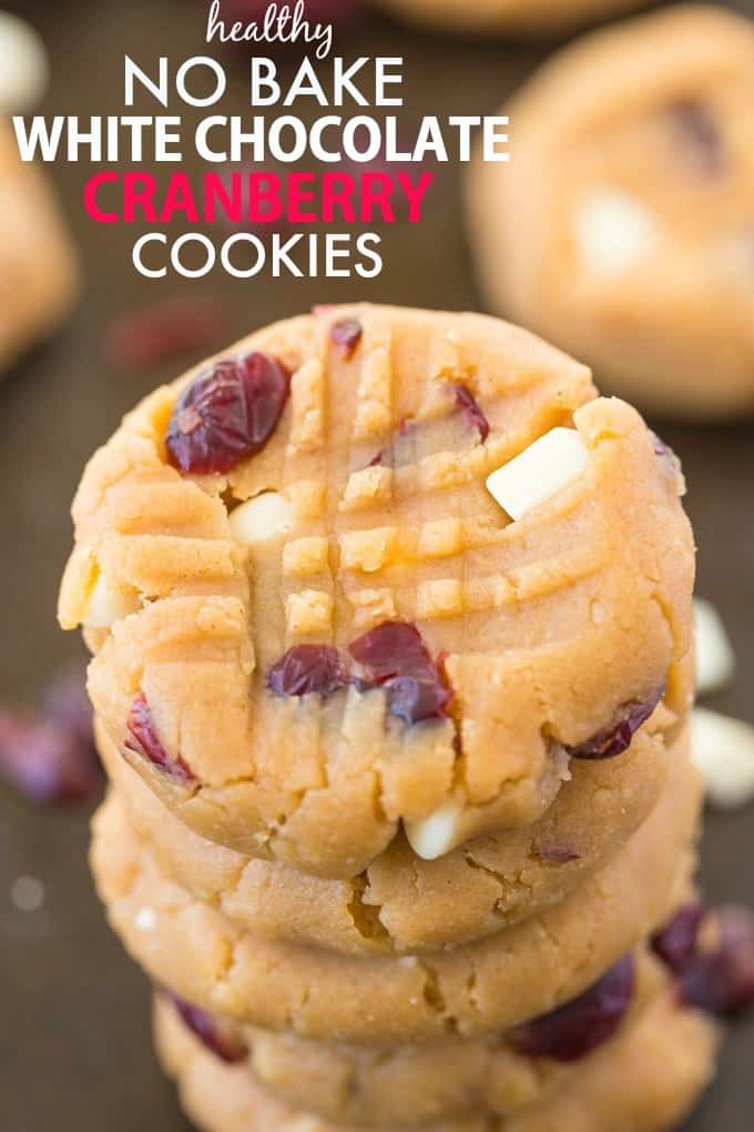 Healthy No Bake White Chocolate Cranberry Cookies by The Big Man’s World