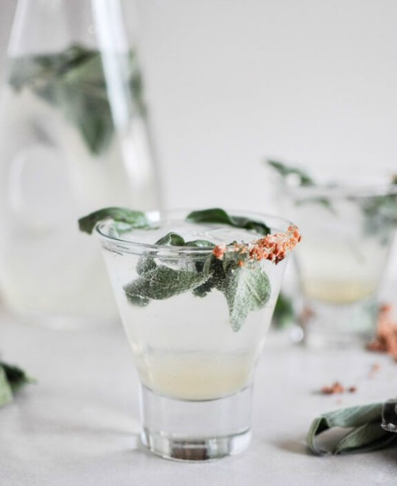 Honey Sage Gin Fizz by How Sweet Eats