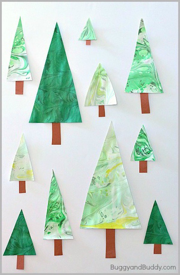 Marble Christmas tree cards.
