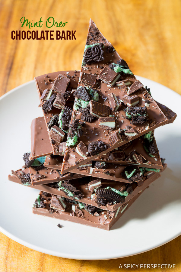 Mint Oreo Chocolate Bark by A Spicy Perspective
