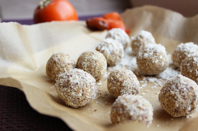 No-bake Persimmon Snowballs from With an Open Mind