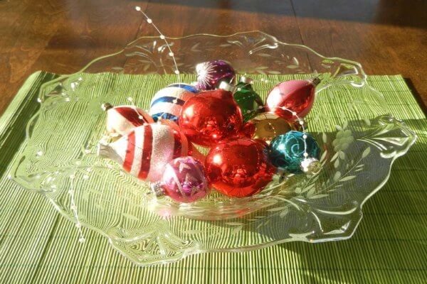 Ornaments in a Bowl.
